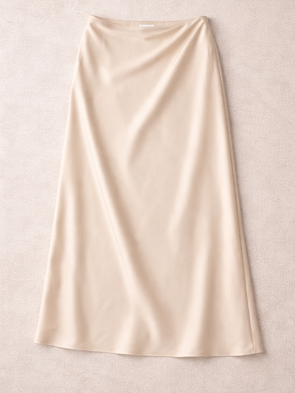 Meshki Ivory Satin Maxi Skirt Minimalist Old Money Aesthetic